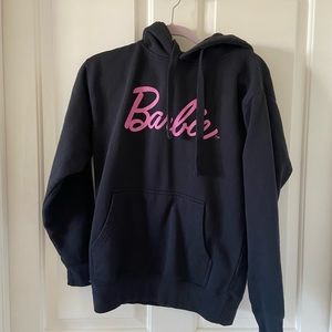 Barbie Pullover Hoodie Mattel Black & Hot Pink Size Small Women’s Cotton
